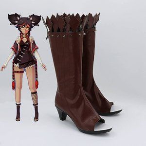 Genshin Impact Xinyan Boots Shoes Game Costume Prop Womens US 36/ 5.5